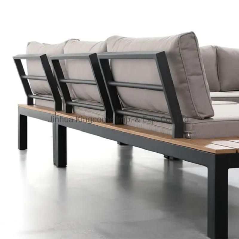 PS Wood Table Top Aluminum Frame Como Corner Sofa Set Home Furniture Set