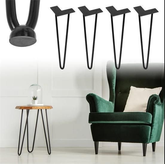 2 Rods Hairpin Adjustable Metal Table Legs