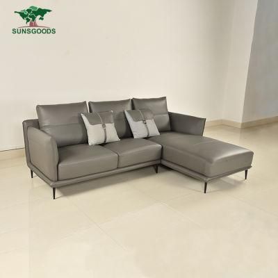 Chinese Modern Bonded Leather Sofa Hotel Lobby Home Living Room Wood Frame Furniture