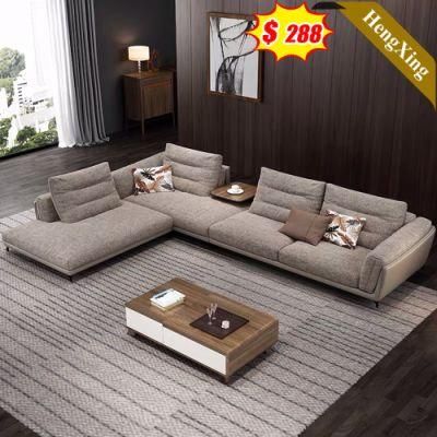Modern Home Living Room Sofas Simple Hotel Lobby Wooden Legs Gray Color PU Leather Sofa Set