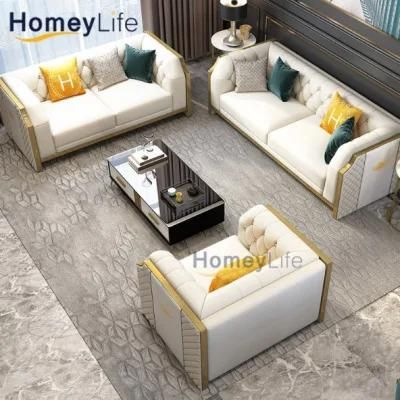 Luxury European Leather Round Shape Home Furniture Modern Living Room Corner Sectional Sofa