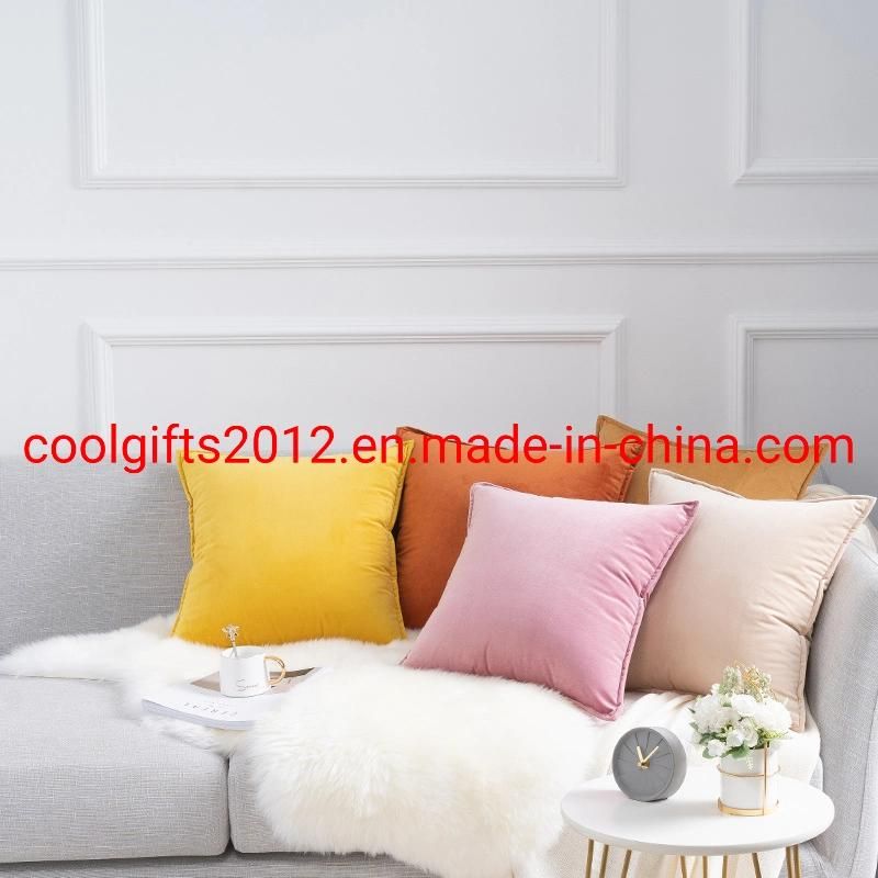 High Quality Velvet Solid Color Pillow Cushion Cover for Sofa Home