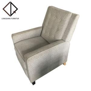 Modern Design Wood Leg Fabric Material Recliner Chair Single Leisure Sofa