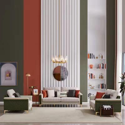 20752 Quanu 1+2+3 Combined Fabric Leather Sofa Set Living Room Luxury Furniture