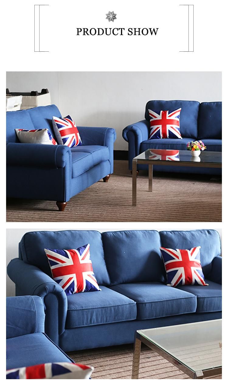 Blue Fabric Modern Design Furnitures House Latest Sofa