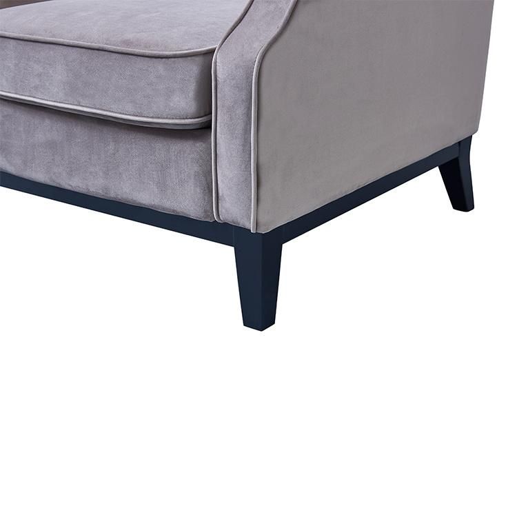 Modern Home Furniture Leisure Velvet Fabric Wooden Single Sofa Chair for Hotel Living Room