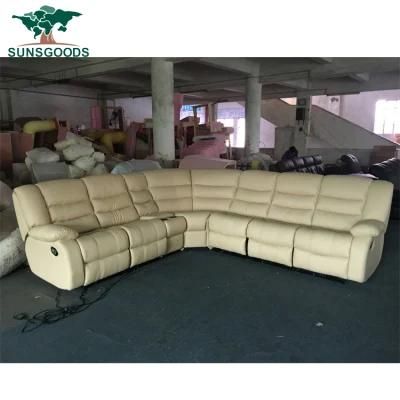 Functional Modern Leisure Home Living Room Furniture Genuine Leather Sectional Sofa Set
