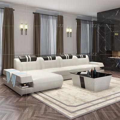Exclusive Contemporary Business Style Office Home Furniture European Living Room White Leather Sofa