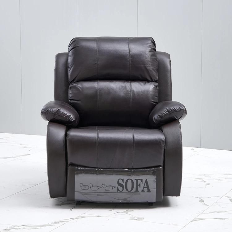 Wired Remote Control Electric Leather Recliner Sofa
