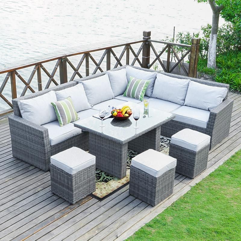 Outdoor Rattan Sofa Balcony Rattan Chair Outdoor Terrace Leisure Rattan Sofa Garden Furniture Custom