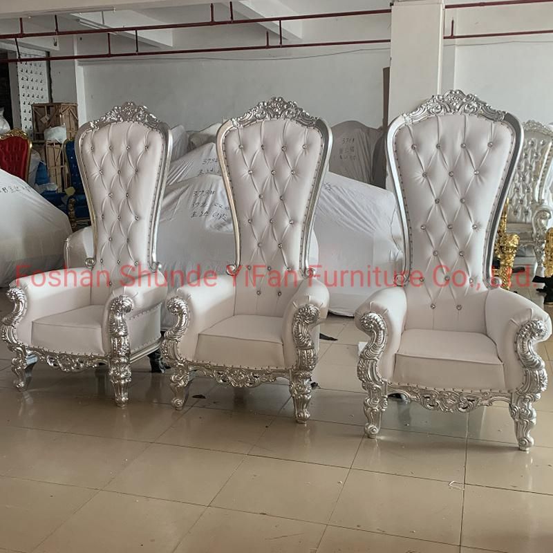 Hotel Lobby Furniture High Back King Throne Wedding Chairs in Optional Sofa Chair Color and Couch Cover Material