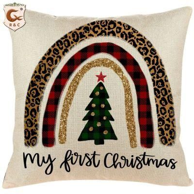 Custom Farmhouse Throw Pillow Cover Red White Christmas Check Plaid Home Sofa Decor Cushion Cover
