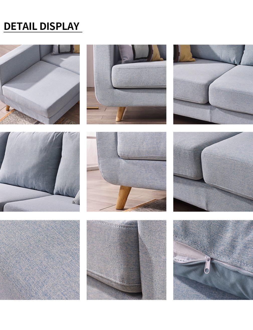Modern Nordic Style Home Furniture Living Room Hotel Fabric Sectional Sofa