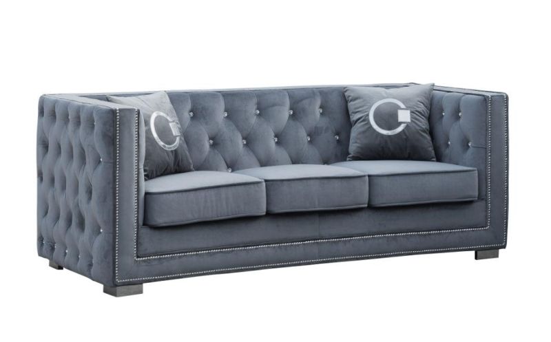 Velvet Tufting Sofa with crystal Button