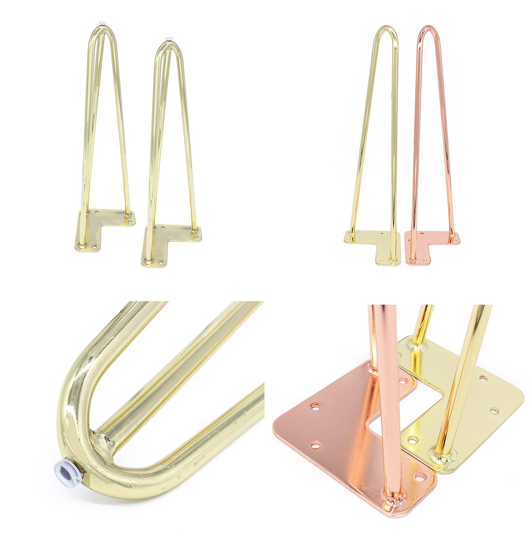 Latest Modern Design Rose Gold Color Hairpin Table Legs