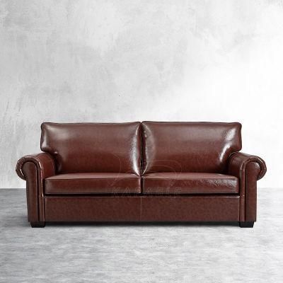 Rolled Arm Lancaster Leather Sofa Set Loose Back Fabric Couch Soft Seating Modern Upholstered Home Furniture for Living Room