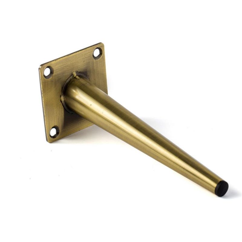 DIY Metal Gold Cone Tube Furniture Sofa Legs 100mm-300mm Iron Tapered Decoration Support Hardware Gold Brass Steel Furniture Feet Cabinet Chrome Metal Sofa Legs