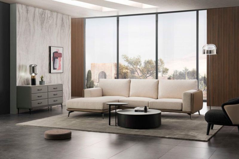 European Style Corner Modern Living Room Leather Sofa Set Furniture Fabric Sofa