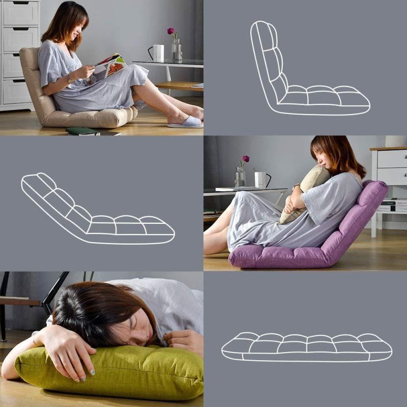 Japanese Style Adjustable Back Folding Leisure Chair Lazy Sofa Chair