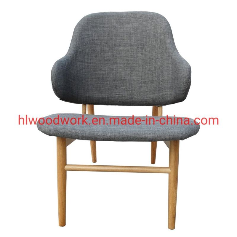 Grey Color Cushion with Naturao Oak Wood Frame Magnate Chair Lounge Sofa Coffee Shope Armchair Living Room Sofa Resteraunt Sofa Leisure Sofa Armchair