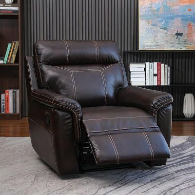 Luxury Modern Design Style Home Furniture Living Room Sofa Manual Recliner Sofa Elegant Needle Stitch Functional Single Seat Sofa