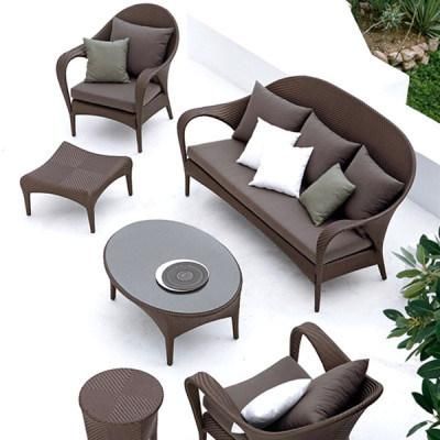 Outdoor Rattan Sofa Chair Three Balcony Leisure Living Room Rattan Table and Chair