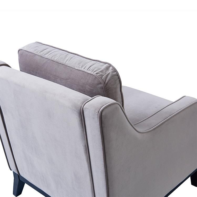 Modern Home Furniture Leisure Velvet Fabric Wooden Single Sofa Chair for Hotel Living Room
