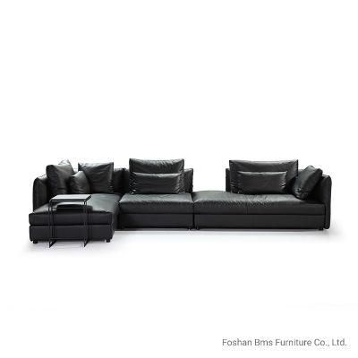 Italian Style Living Room High-End Leather Sectional Sofa