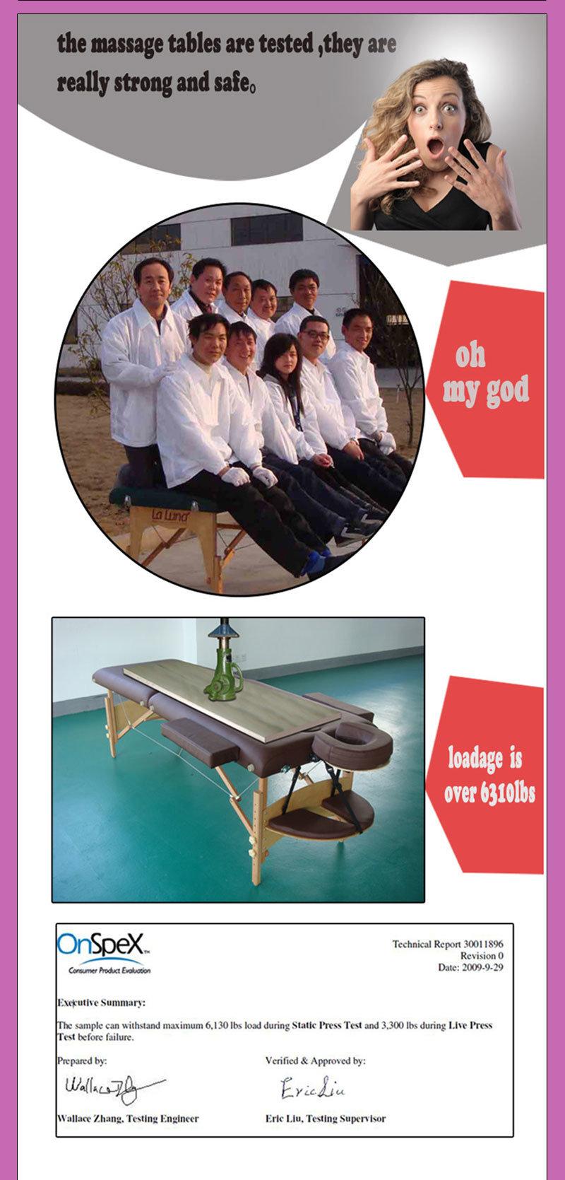 Wooden Foldable Facial Massage Bed, Portable Wooden Massage Table, Couch, SPA and Tattoo