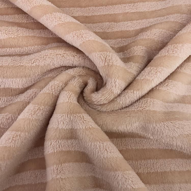 Two Color Shade Stripe Flannel Blanket for Sofa