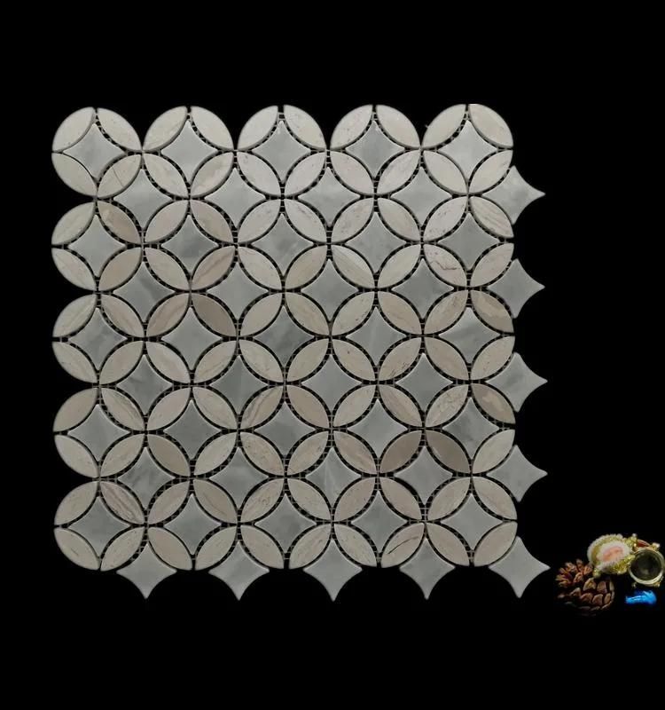 The New Gray Stone Mosaic Tiles Used in Kitchen, TV, Sofa Tailgate Wall