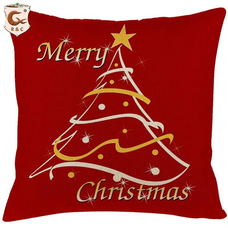 Modern Decorative Home Cushion Covers Elk Red Merry Christmas Sofa Pillow Covers