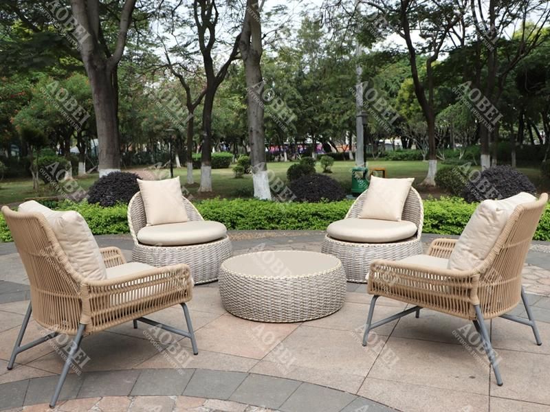 Modern Outdoor Hotel Home Furniture Aluminum Rope Rattan Wicker Chair Sofa