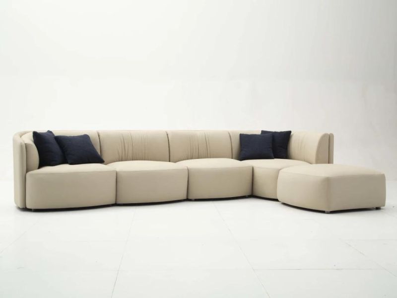PV08 Latest Design Leather Corner Sofa, Italian Modern Design Living Set in Home and Hotel Furniture Customization
