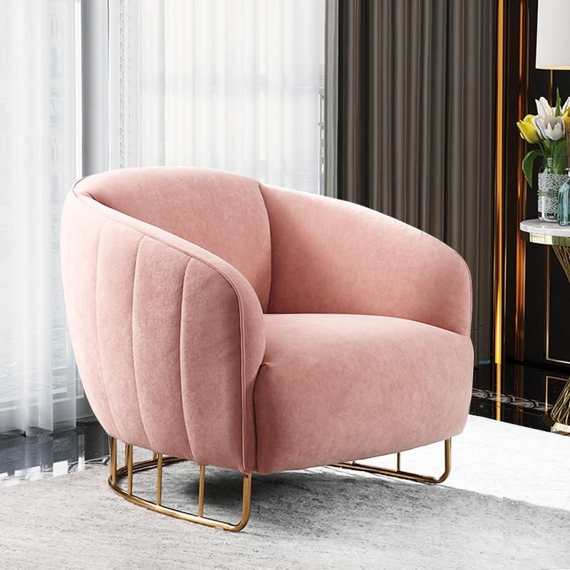 Fashion Hotel Single Sofa Chair Home Furniture Round Rest Chair Velvet