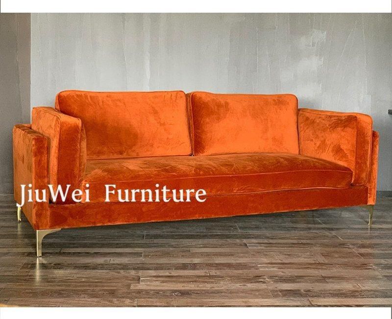 Hot Sales Luxury Upholstered Furniture Living Room Sofa Modern Pink Velvet Loveseats Sofas for Hotel
