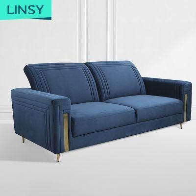 Linsy Modern Blue Velvet Sofa Set Furniture Living Room Modular Sofa Jym2181