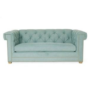 Green Color America Style Button Loveseat Fabric Sofa (L05)