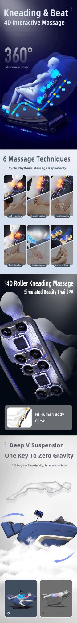 Massage Sofa Body Mall with Zero Gravity Musical Function Online Technical Support