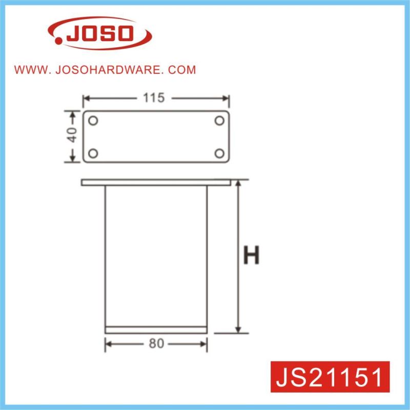 80mm Height Fashoion Rectangle Steel Leg for Furniture Hardware