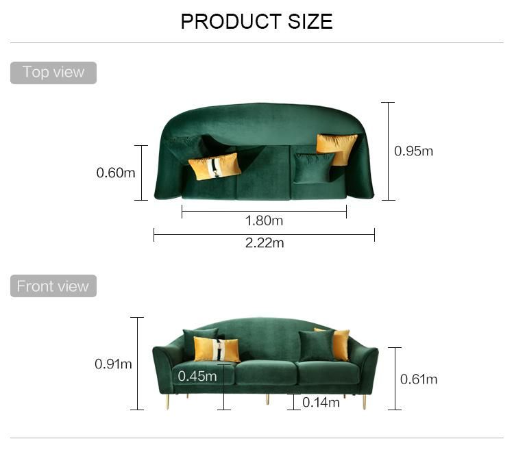 Linsy Modren Living Room French Red 3 Seater Sofa Set Furniture Rbj3K