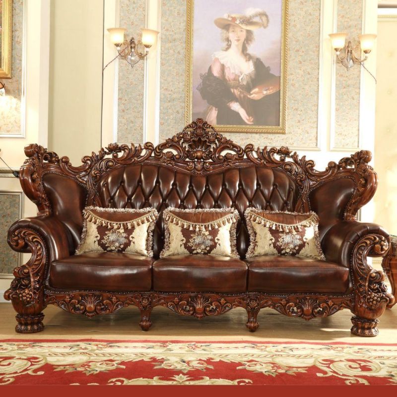 Chinese Sofas Couch Factory Wholesale Royal Leather Sofa for Home Furniture