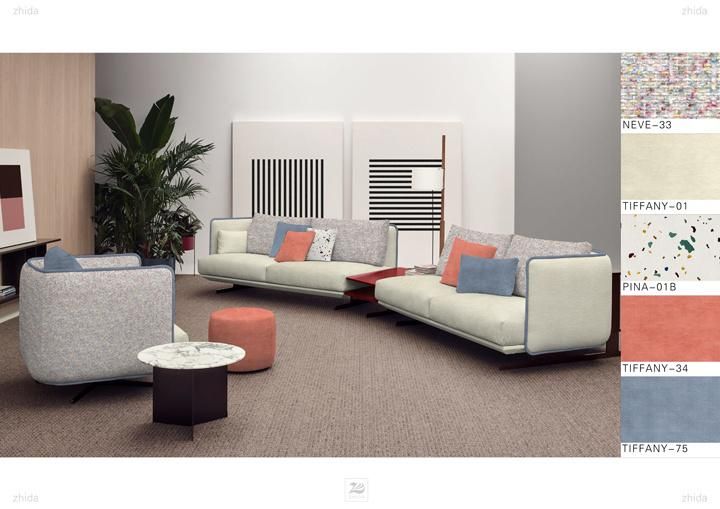 Hotel Textile Monet Color Blending Linen Upholstery Sofa Fabric