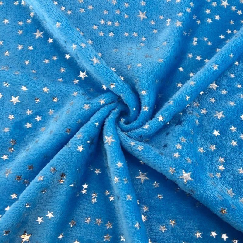 Coral Fleece Throw Blanket with Metallic Foiled for Sofa