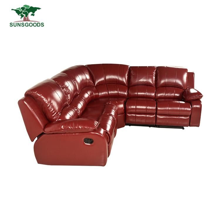 Best Selling Manual Reclining Mechanism Air Leather Sofa Set