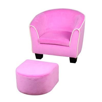 Europe Style Kids Tub Chair with Footstool/Kids Sofa for Living Room Furniture