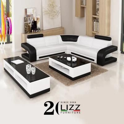 New Design Living Room L Shape Leisure Corner Leather Sofa