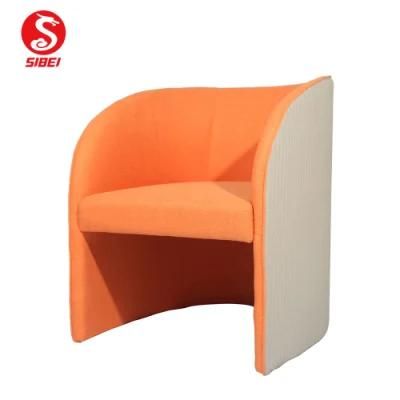 Modern Designer Hotel Furniture Living Room European Style Orange Leisure Fabric Sofa