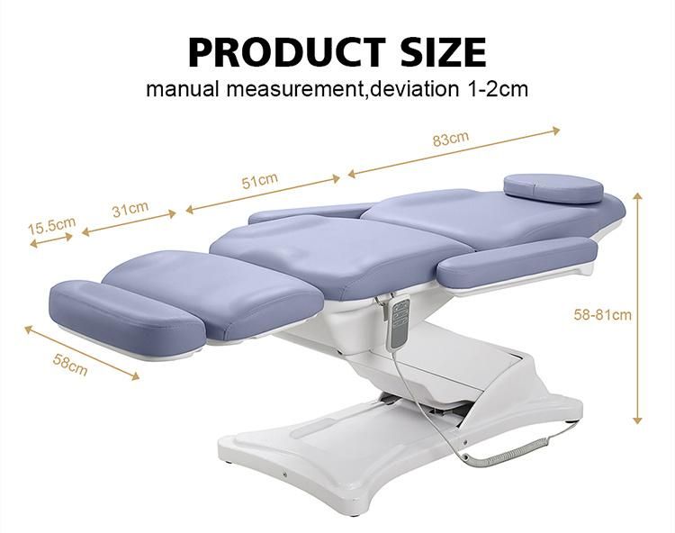 Adjustable Massage Table Bed Chair Couch for Salon Beauty Physiotherapy Facial SPA Tattoo Household with Adjustable Beauty Backrest