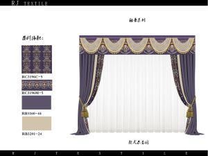 Purple European Style 100 Polyester Curtain/Sofa Fabric